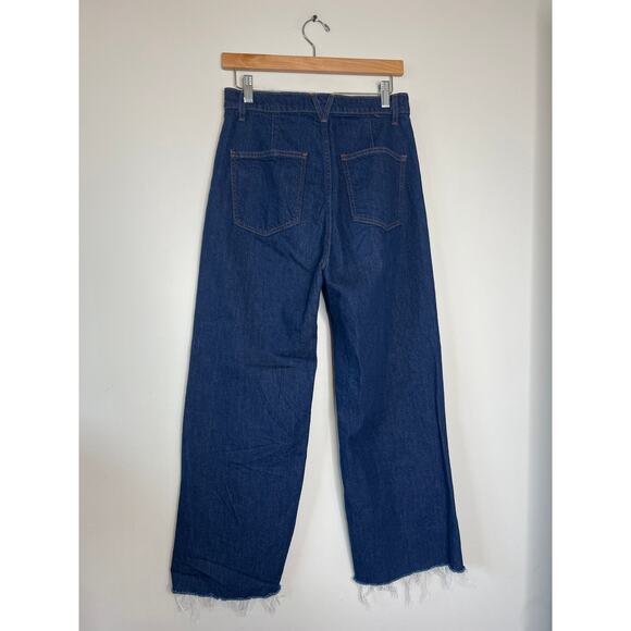NEW Veronica Beard Grant Wide Leg High-Rise Cropped Denim Jeans Blue Size: 29 - Picture 5 of 8